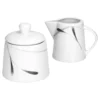 Kaffeeergänzungsset Milchkännchen & Zuckerdose Lima Porzellan Weiß Mit Dekor