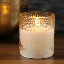 LED Windlicht Kerze Im Glas Echtwachs Flackernde 3D Flamme Timer H: 10cm Orange -Villeroy & Boch Angebote Store 1efc0943 19c6 4d68 8ed3 7aecd65dd54e