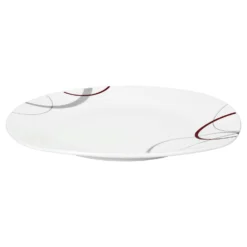 6er Set Essteller Flach Palazzo 25cm - Speiseteller Aus Weißem Porzellan Mit Dekor-Kreisen In Grau Und Dunkelrot -Villeroy & Boch Angebote Store 537d16c5 cf0a 4afd ac7e a15ed6c0bcfa scaled
