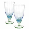 2er Set Bahia Eisbecher 540ml Blau Mit Grünem Fuß