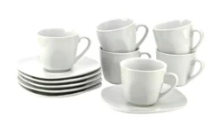 6er Set Kaffeetasse 18cl Mit Kaffeeuntertasse 14,5cm Atrium