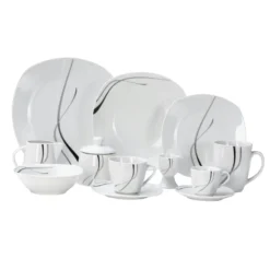 Kombiservice Palazzo 62tlg. - Weißes Porzellan Mit Kreise- Dekor In Grau Und Dunkelrot - Für 6 Personen -Villeroy & Boch Angebote Store bc73a496 1340 45d6 8b2c f55367a52cd6 1 scaled