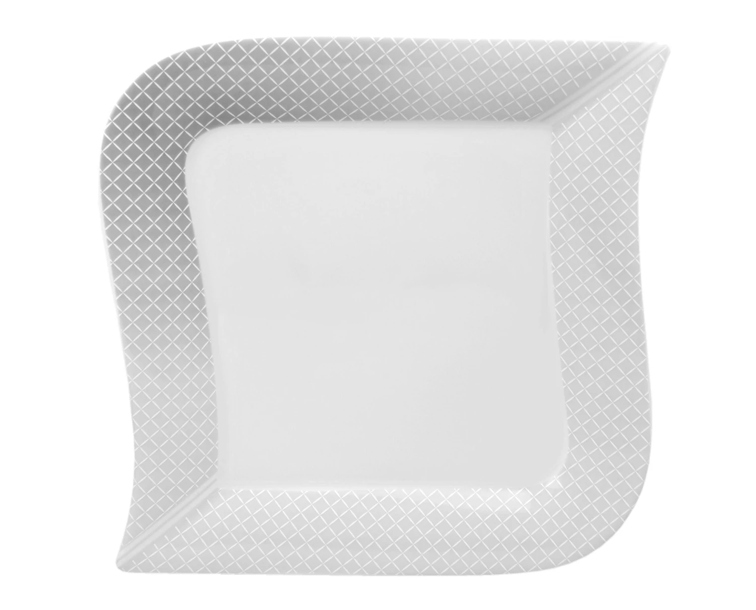 Tafelservice Moonlight 12tlg. - Weiß Mit Farbigem Gittermuster-Dekor Und Geschwungenen Kanten - Für 6 Personen 6 Tafelservice Moonlight 12tlg. - Weiß Mit Farbigem Gittermuster-Dekor Und Geschwungenen Kanten - Für 6 Personen – Bild 6