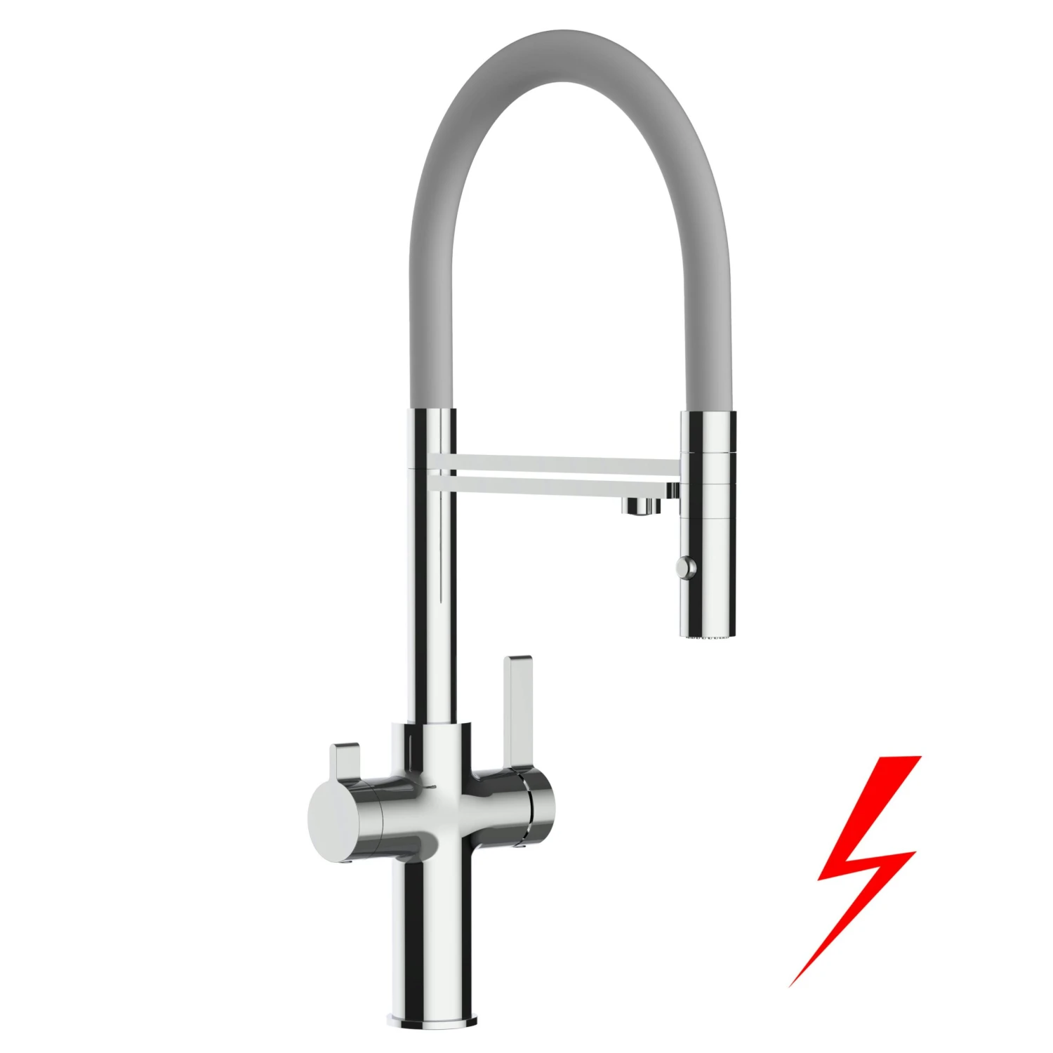 Niederdruck 3 Wege Wasserhahn Küchenarmatur Spültischmischer FC Verchromt, Mit 360° Schwenkbarem Stahlfeder Auslauf Und Abnehmbare 2 Strahl Handbrause 4 Niederdruck 3 Wege Wasserhahn Küchenarmatur Spültischmischer FC Verchromt, Mit 360° Schwenkbarem Stahlfeder Auslauf Und Abnehmbare 2 Strahl Handbrause – Bild 4